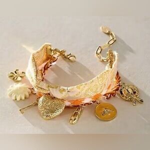 Free People Bandana Print Charm Bracelet